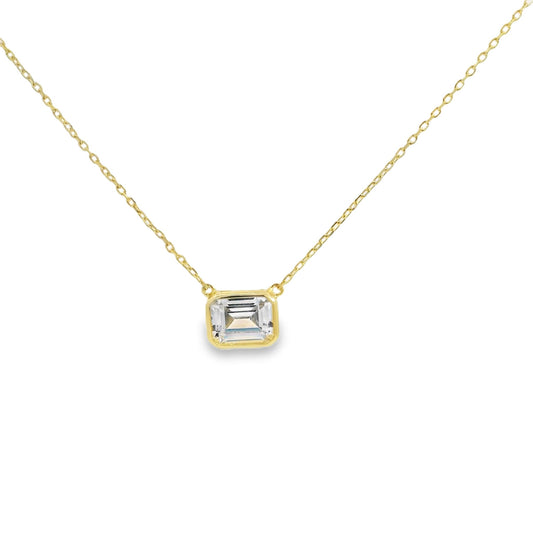 Bezel Emerald Cut 15+3" Necklace - PGN22304