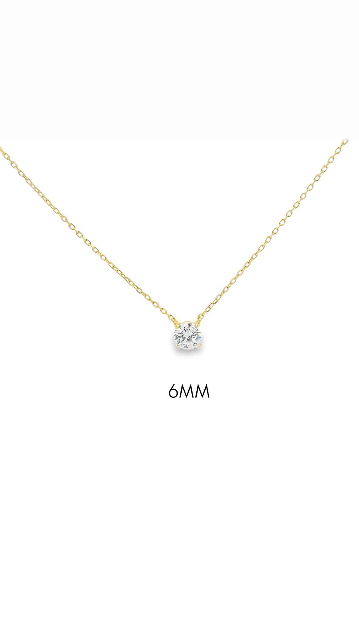 Diamond CZ Solitaire Necklace 15+3" - PGN28232