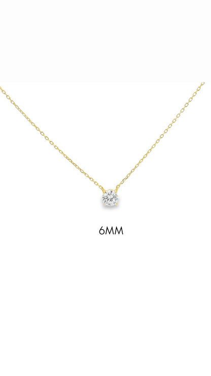 Diamond CZ Solitaire Necklace 15+3" - PGN28232