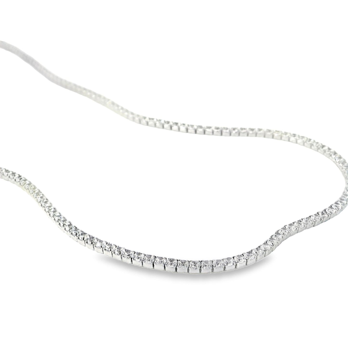 Micro Diamond CZ 2MM Tennis Necklace - KN22095A