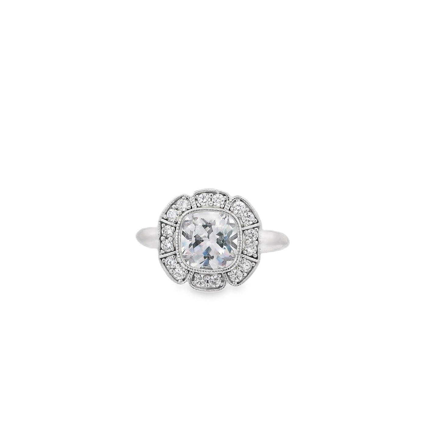 Vintage Inspired Cushion Cut Ring