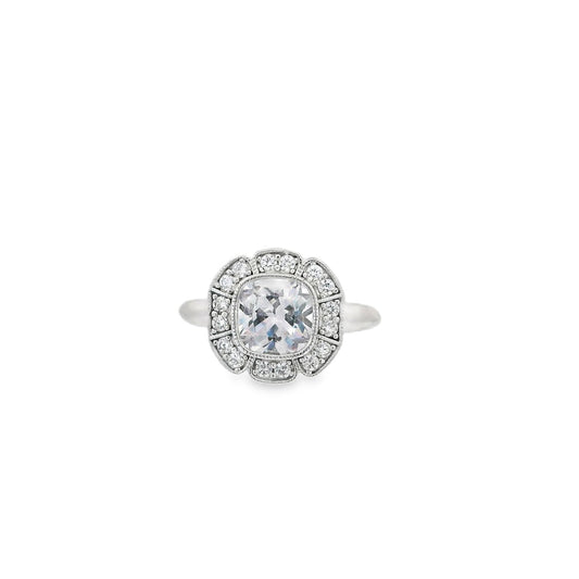 Vintage Inspired Cushion Cut Ring