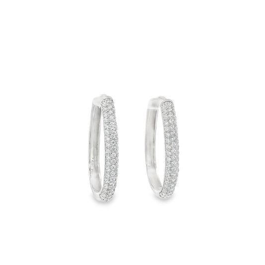 Pave Oval 1.5" Hoops - KE19409