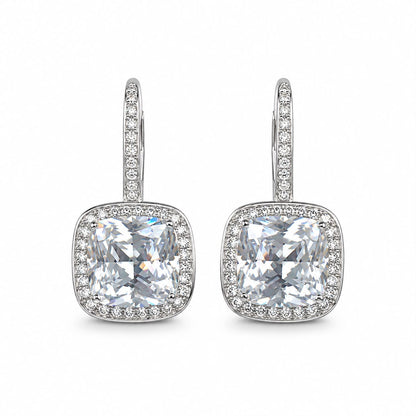 Cushion Halo Drop Earring - KE19776