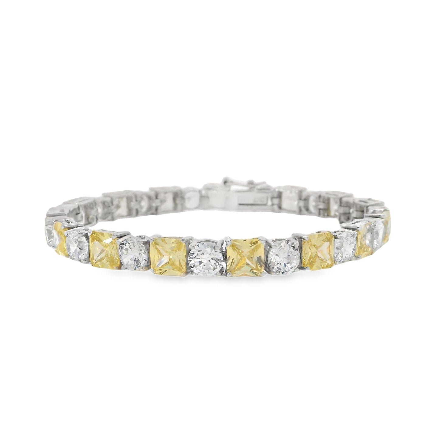 Original Princess Cut & Round Bracelet 7" - KB33092