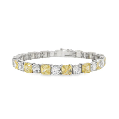 Original Princess Cut & Round Bracelet 7" - KB33092