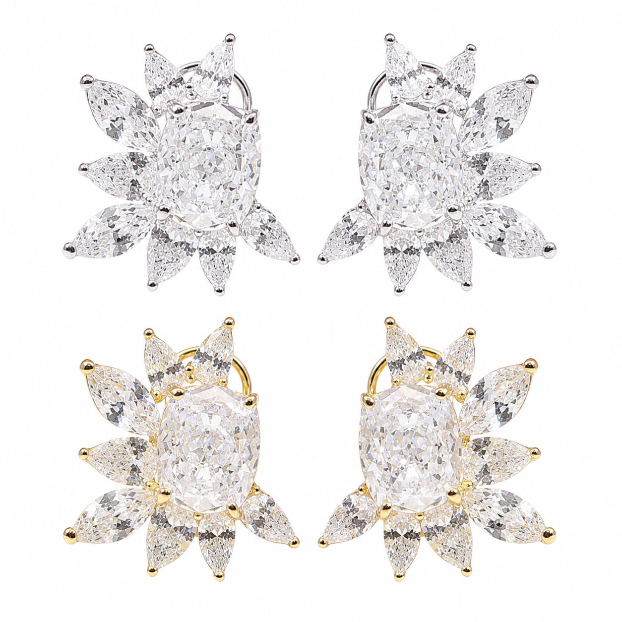 Cushion Cut Leaf Earring - KE192202