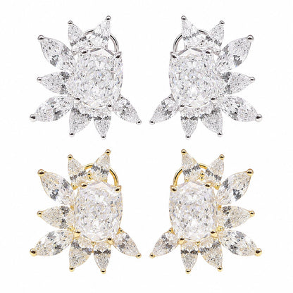 Cushion Cut Leaf Earring - KE192202