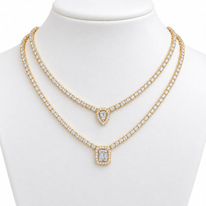 Micro Diamond Tear Drop Choker - KN22417