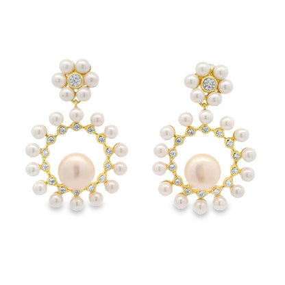 Elegant double pearl Drop Earring - KE192168