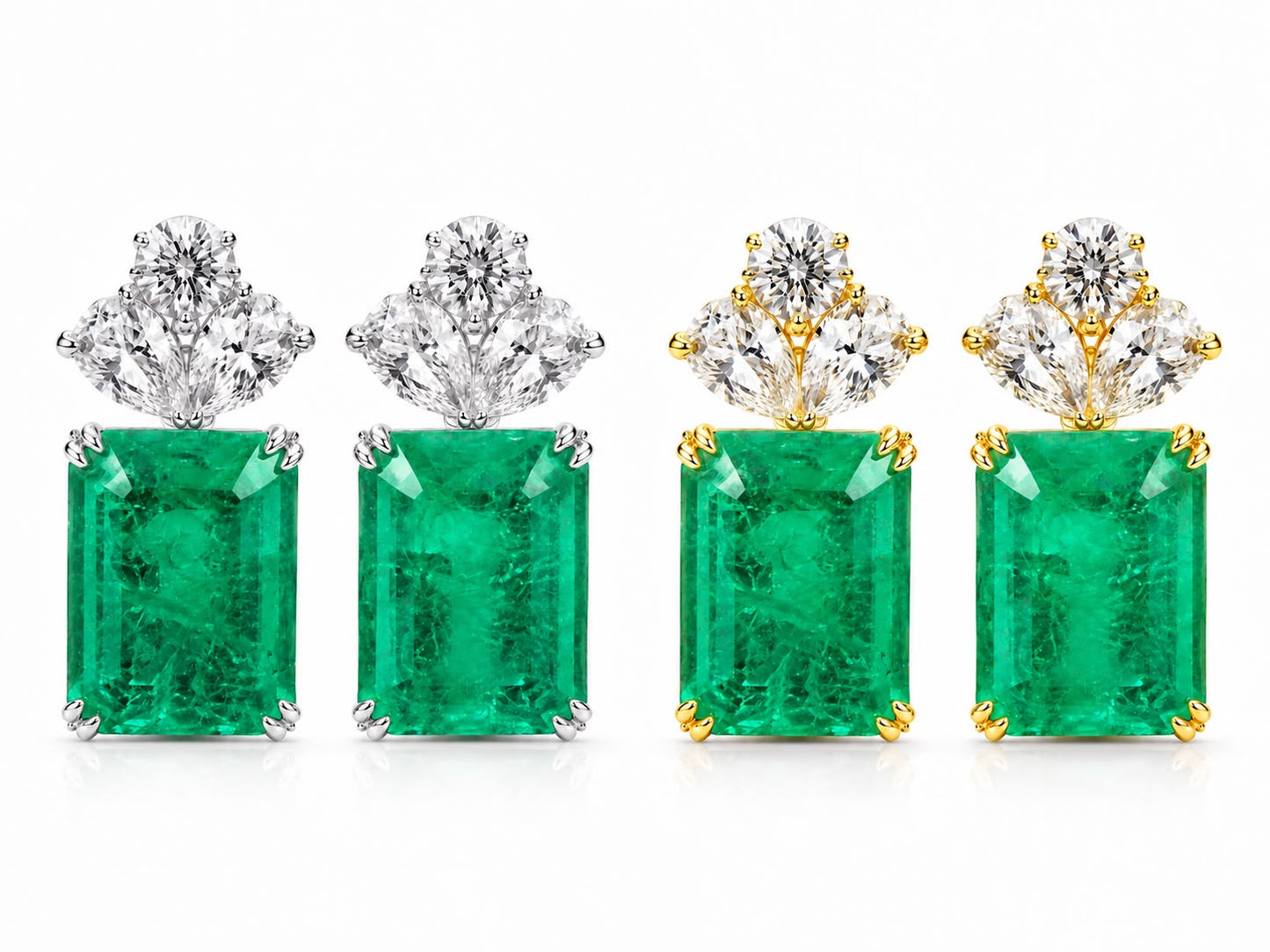 Fancy Emerald Cut Medium Earring - KE192013