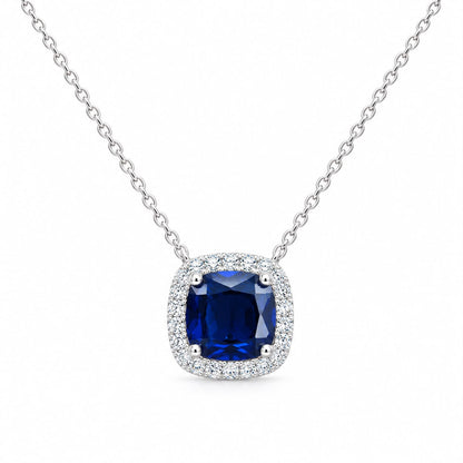 Halo Cushion Necklace 15+3" - PGN29867
