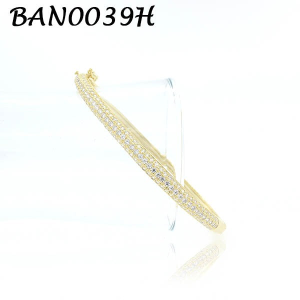 3 Row Pave Half Way Bangle - BAN0039H