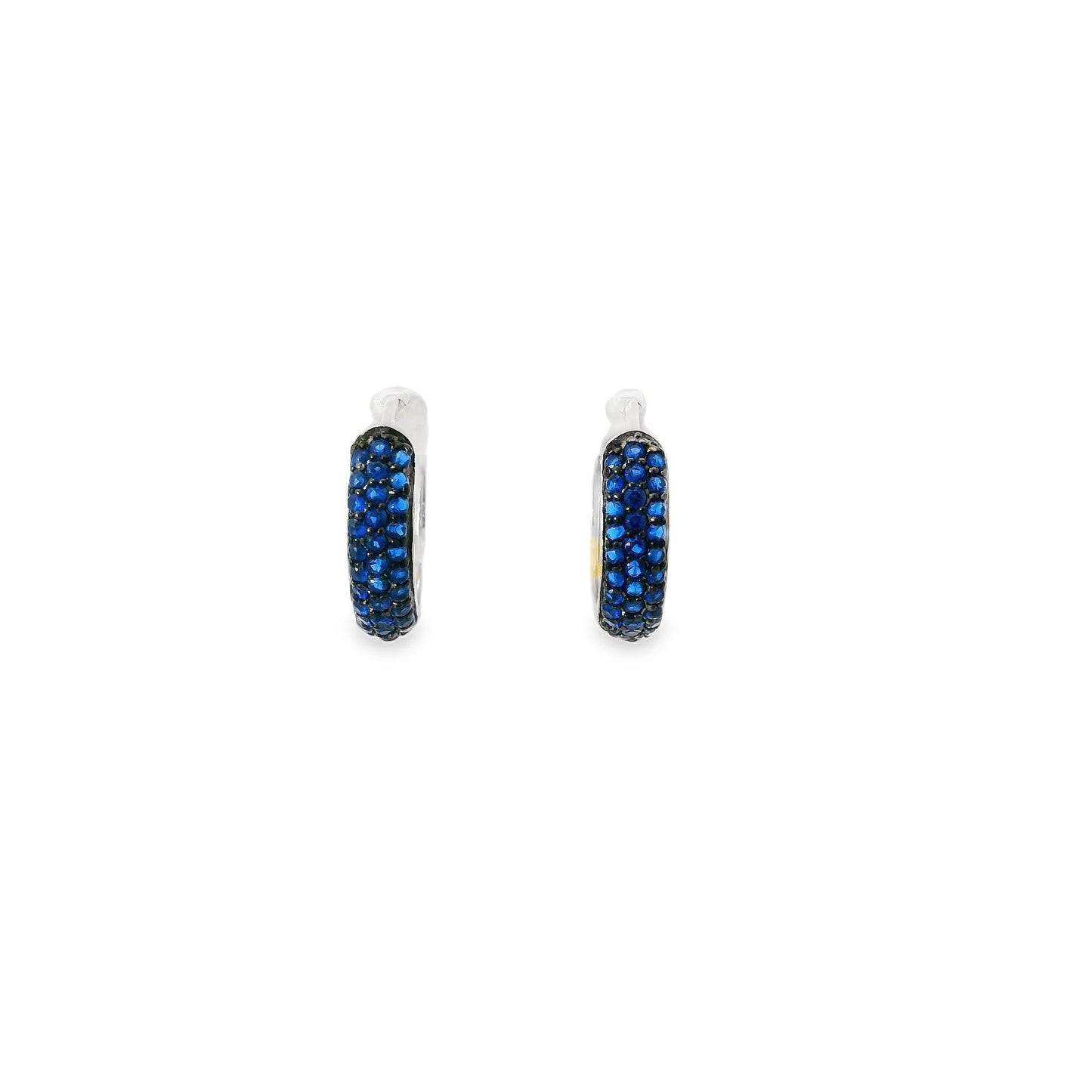 Medium Three Row Pave Diamond CZ Huggie Earrings - KE19488