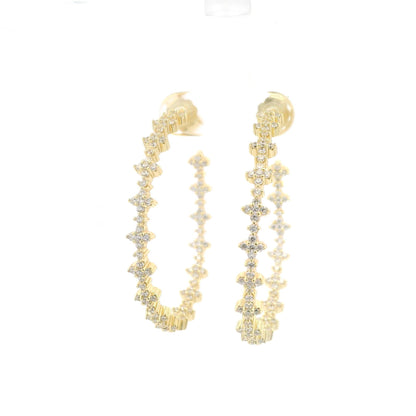 Mini flower pave 2" Hoops - KE192006