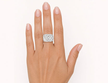 Elegant Multi-Layered Crystal Ring