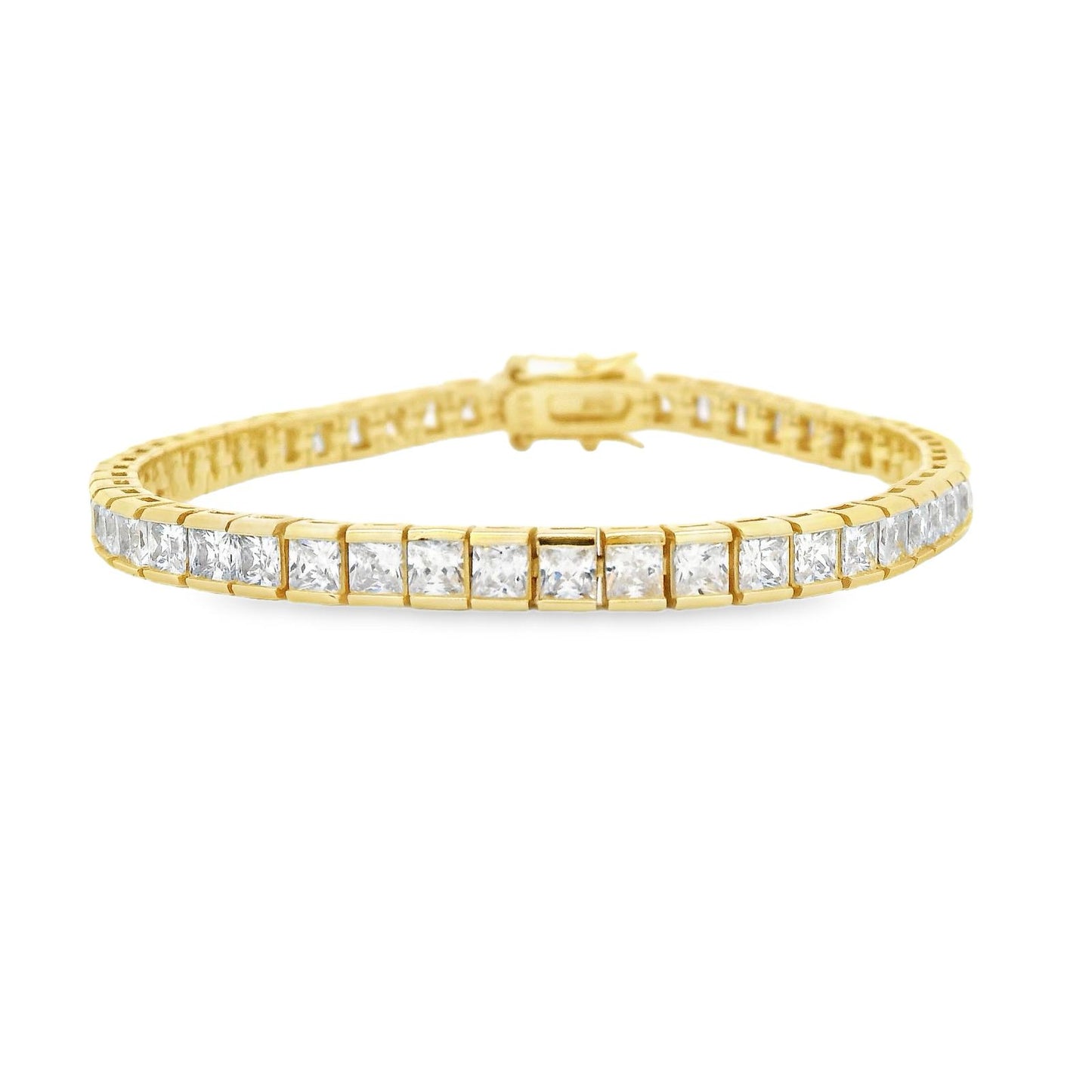 Princess Cut Diamond CZ 3MM Channel set Tennis Bracelet - AH0399C