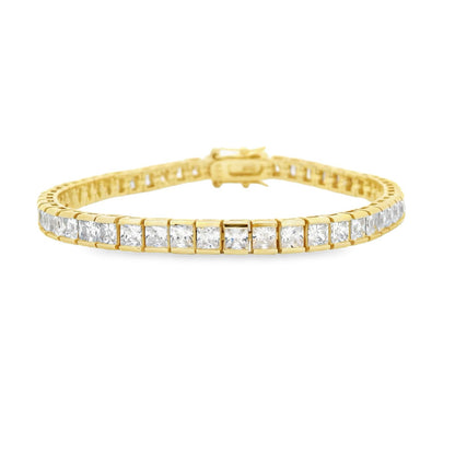 Princess Cut Diamond CZ 3MM Channel set Tennis Bracelet - AH0399C