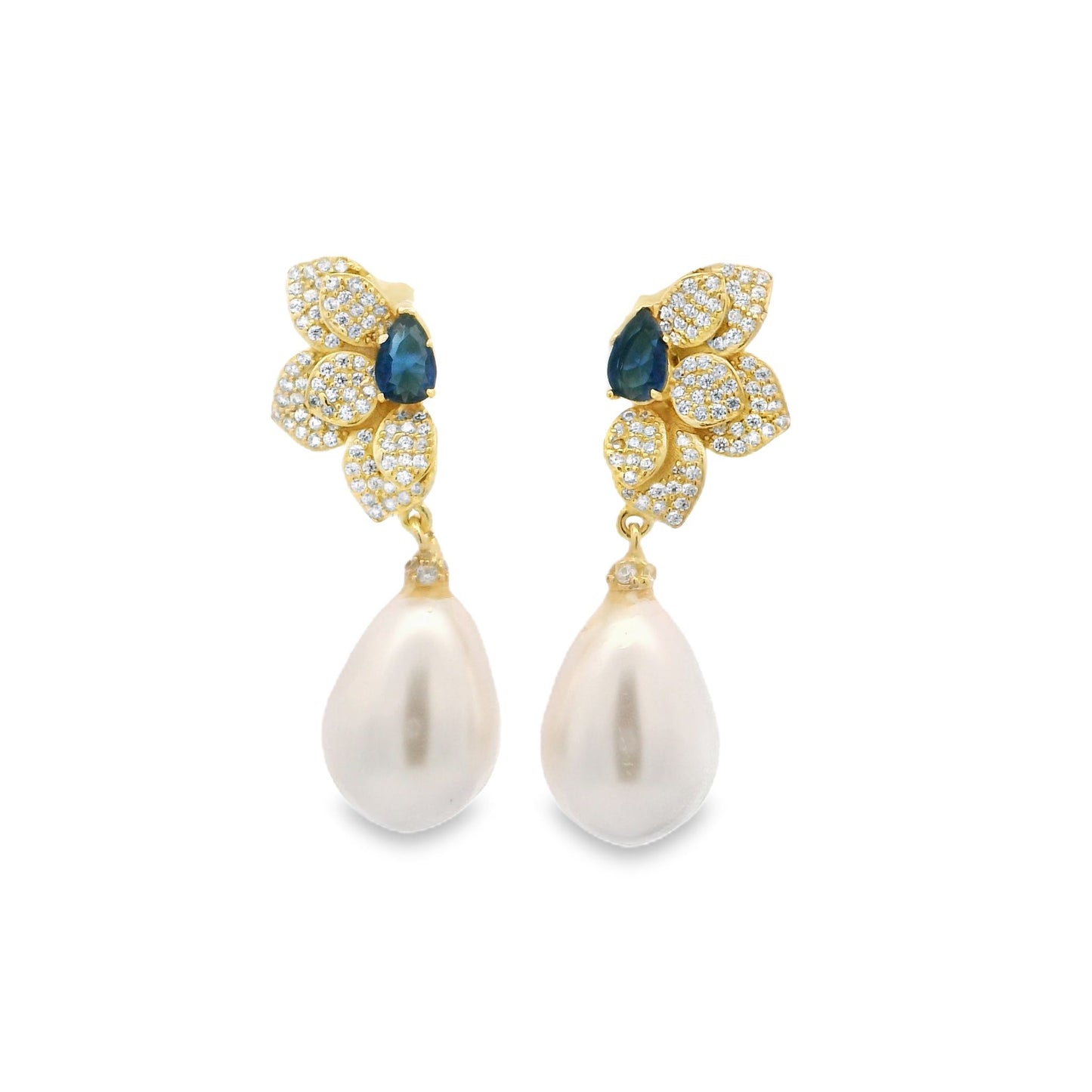 Half Flower Pearl Earring - KE191030
