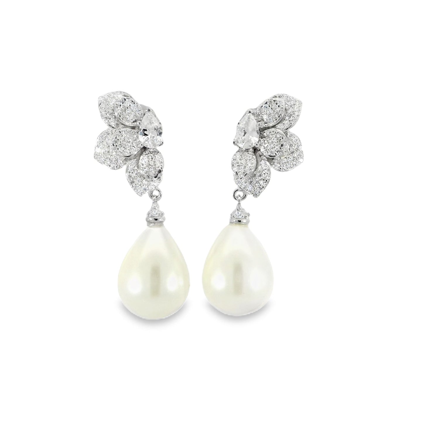 Half Flower Pearl Earring - KE191030