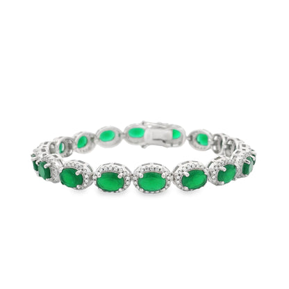 Oval Halo Elegant Bracelet - KB33124
