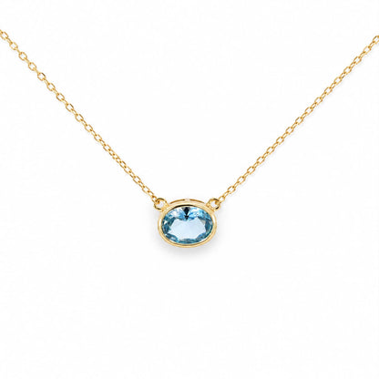 Oval East West Bezel Necklace 15+3" - PGN22318