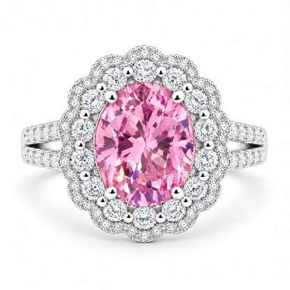Oval Double Halo Statement Ring - KR66973