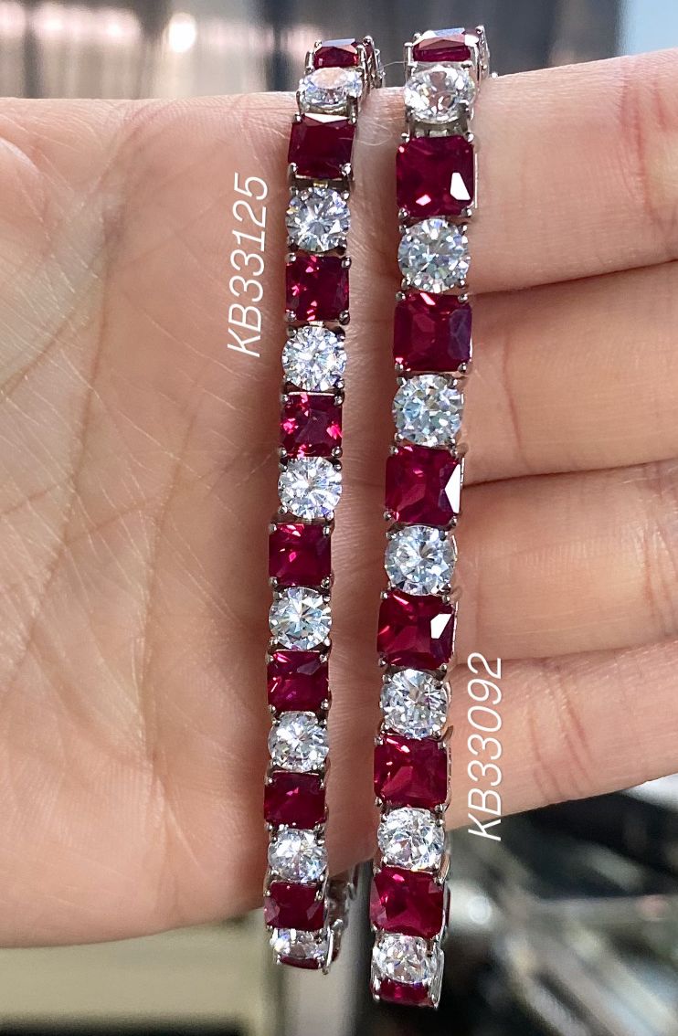 Original Princess Cut & Round Bracelet 7" - KB33092