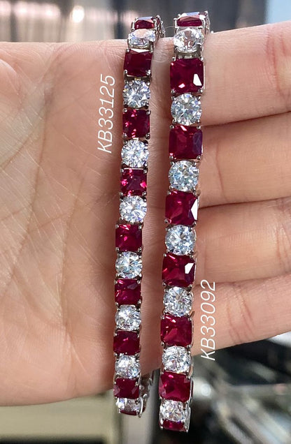 Original Princess Cut & Round Bracelet 7" - KB33092