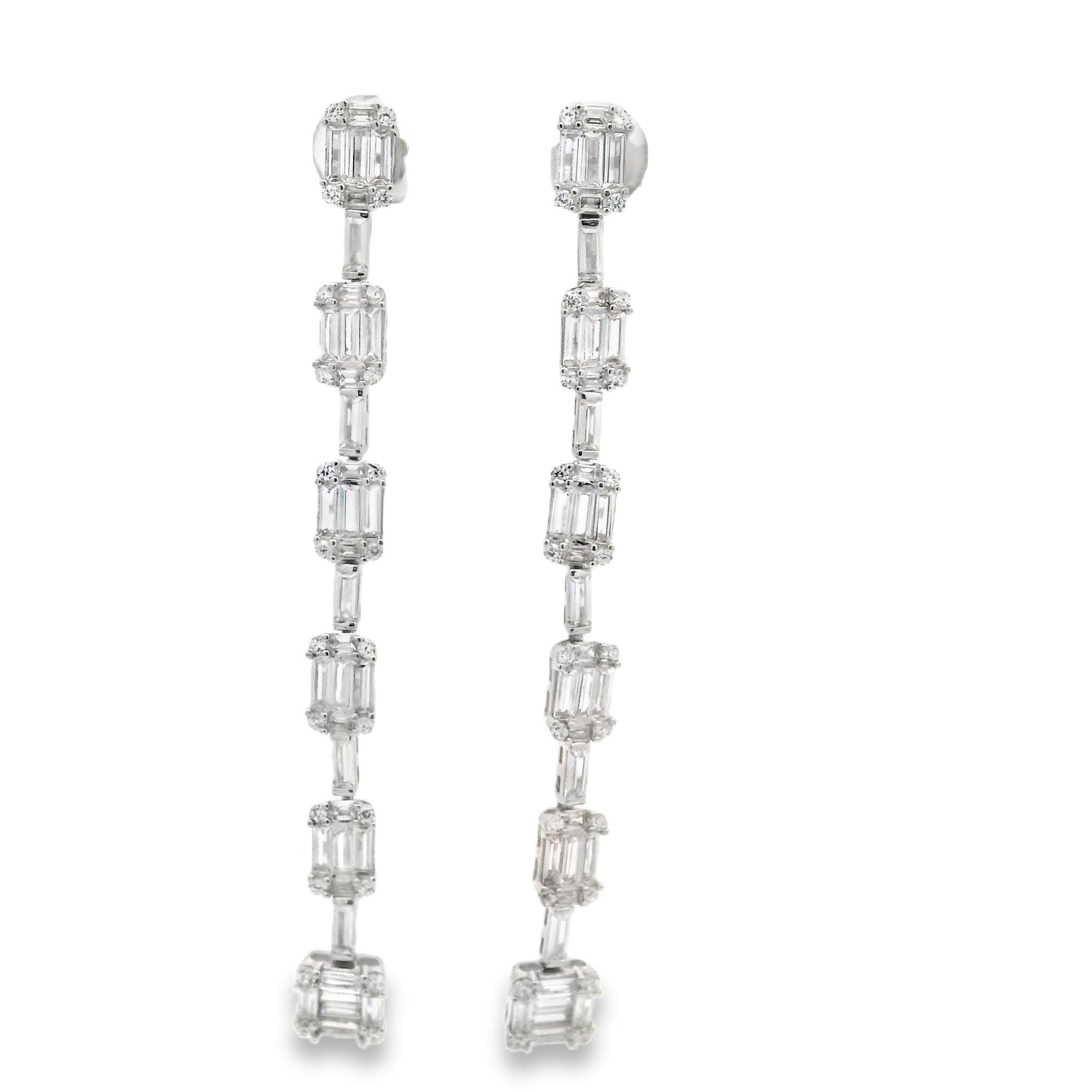 6 Baguette Cascade Earrings - KE192060