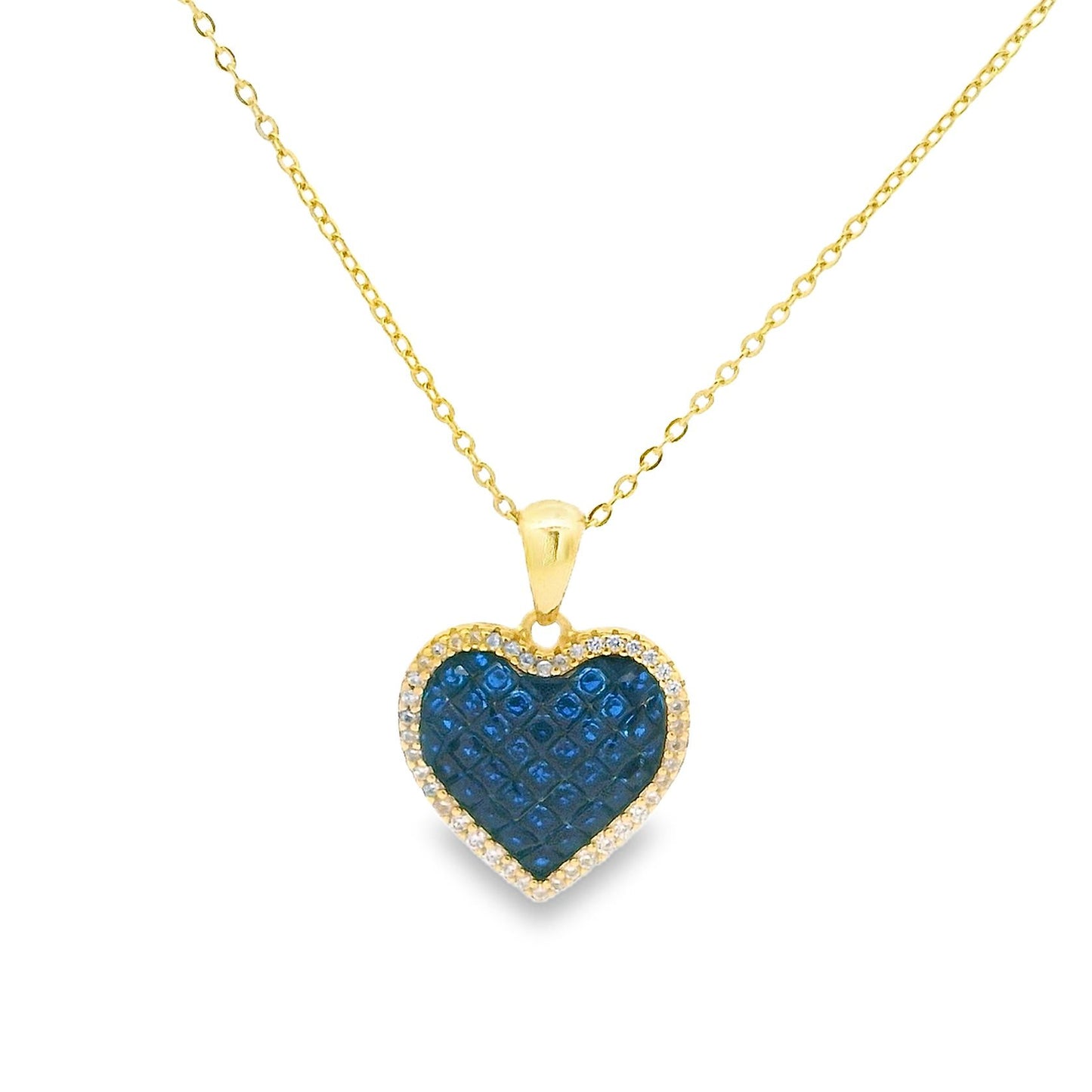 Inivisble Set Heart Necklace 15+3" - PGN21434PW