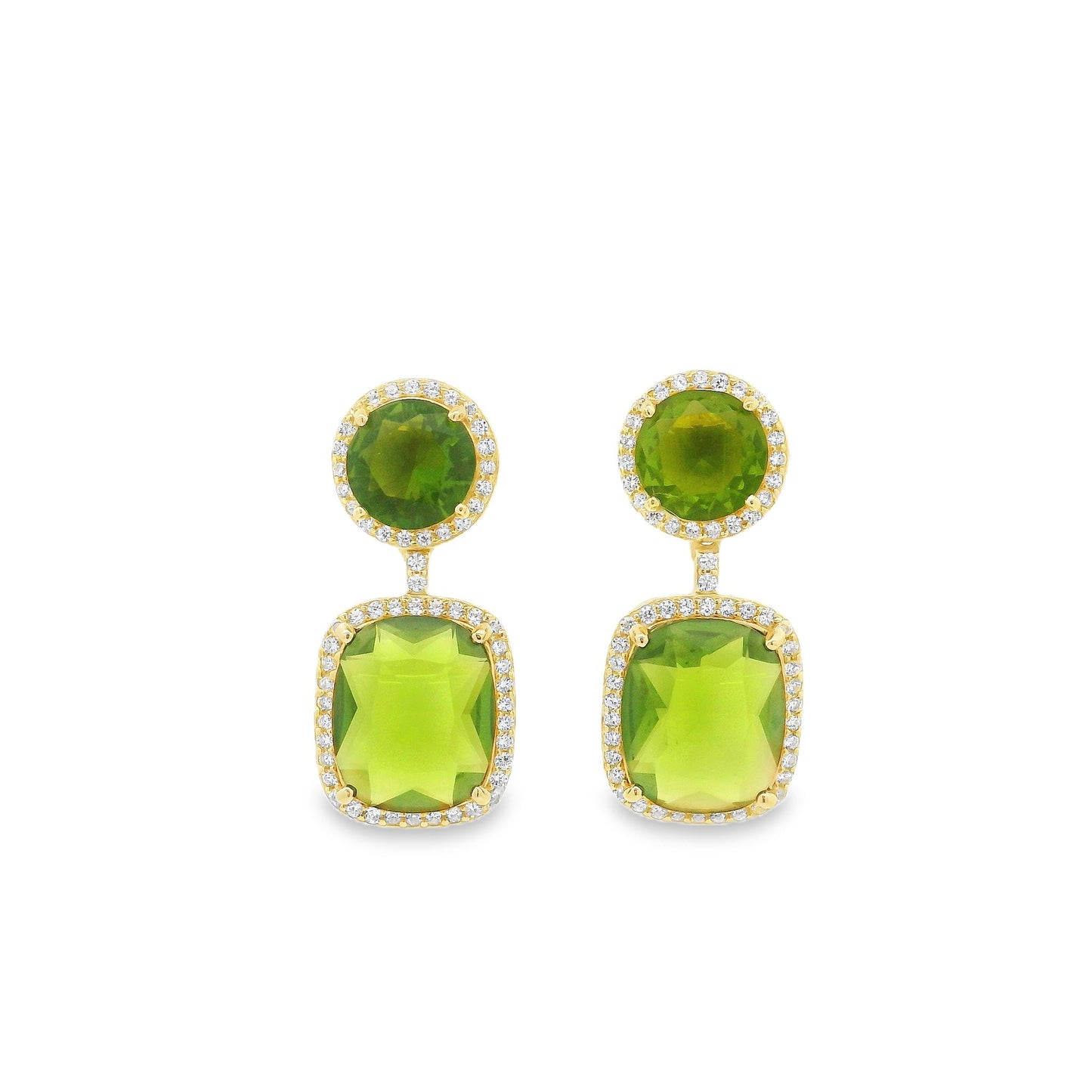 Cushion Cut Drop Halo Earrings - KE192018