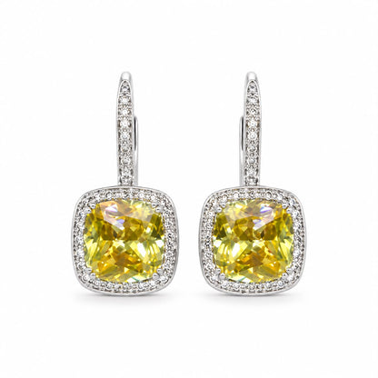 Cushion Halo Drop Earring - KE19776