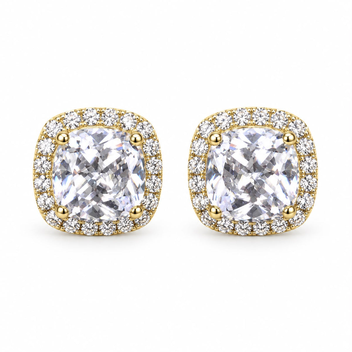 Halo Cushion Stud - KE19867