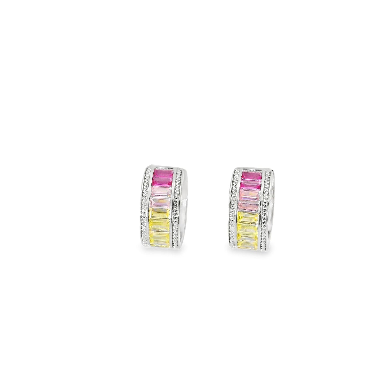 Multicolor Baguette Huggie Hoop - AE12128K