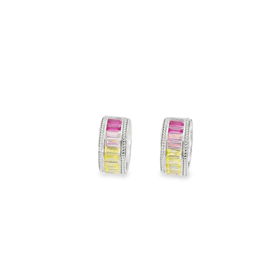 Multicolor Baguette Huggie Hoop - AE12128K