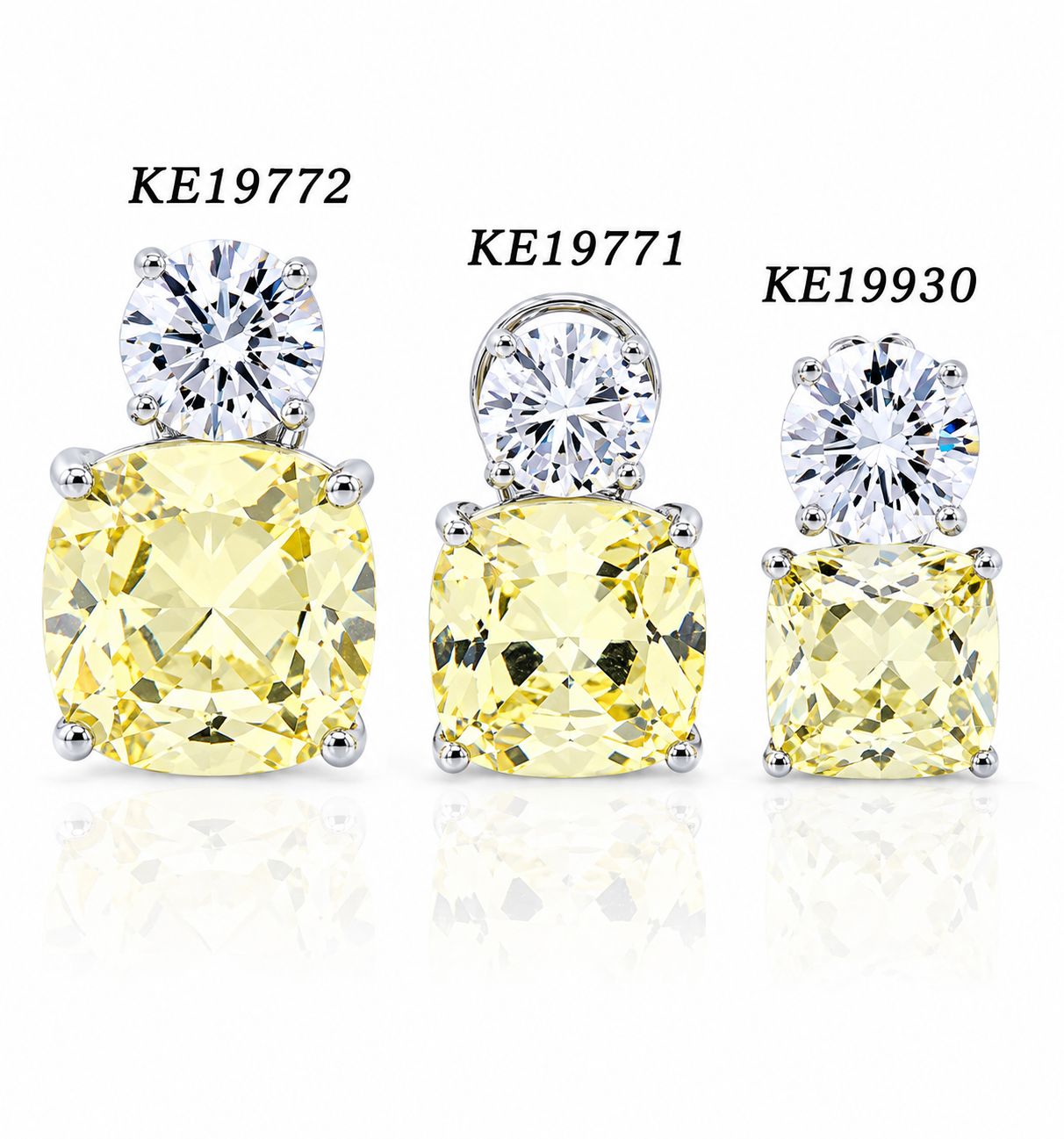 Small Classic Double Stones CZ Earring – KE19930