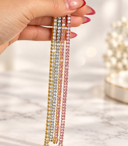Color CZ 3MM 4prong  Tennis Bracelet - KB33070