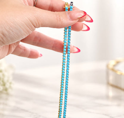 Color CZ 3MM 4prong  Tennis Bracelet - KB33070