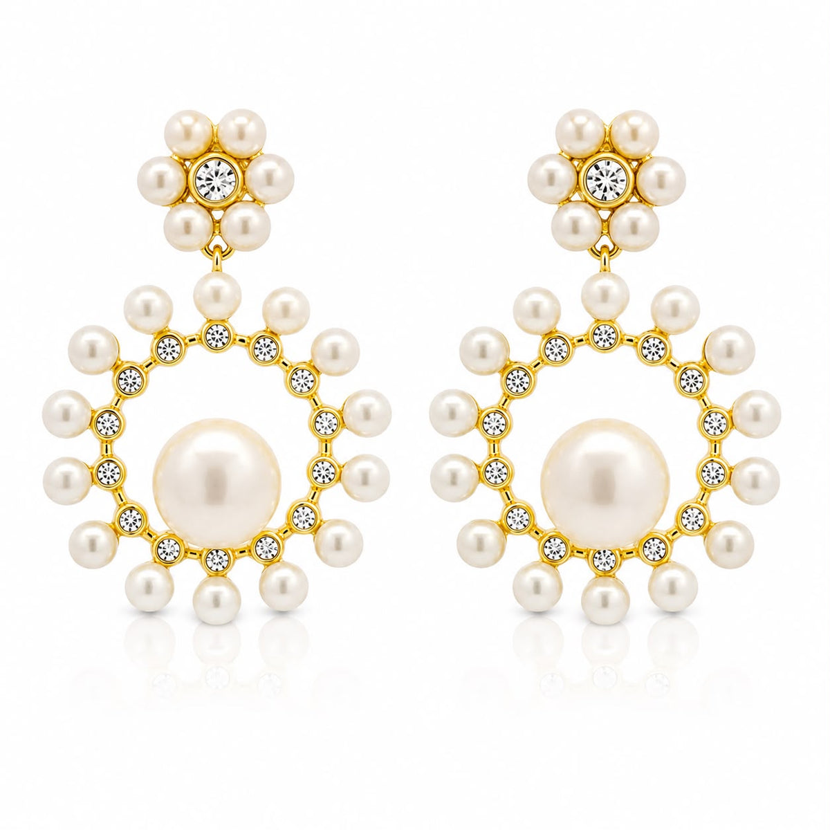 Elegant double pearl Drop Earring - KE192168
