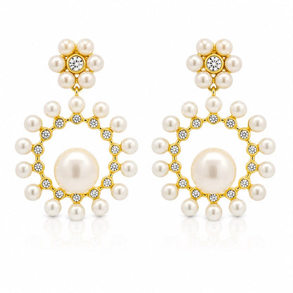 Elegant double pearl Drop Earring - KE192168