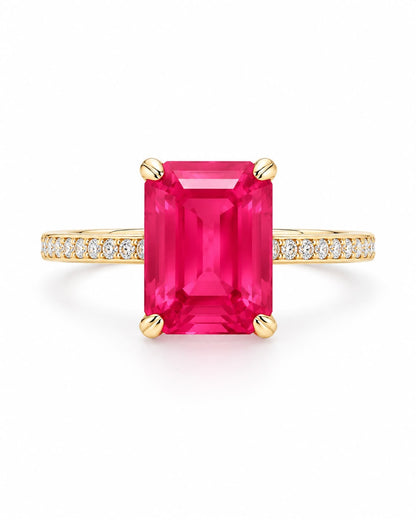 Emerald Cut Pave Band Ring - KR661010