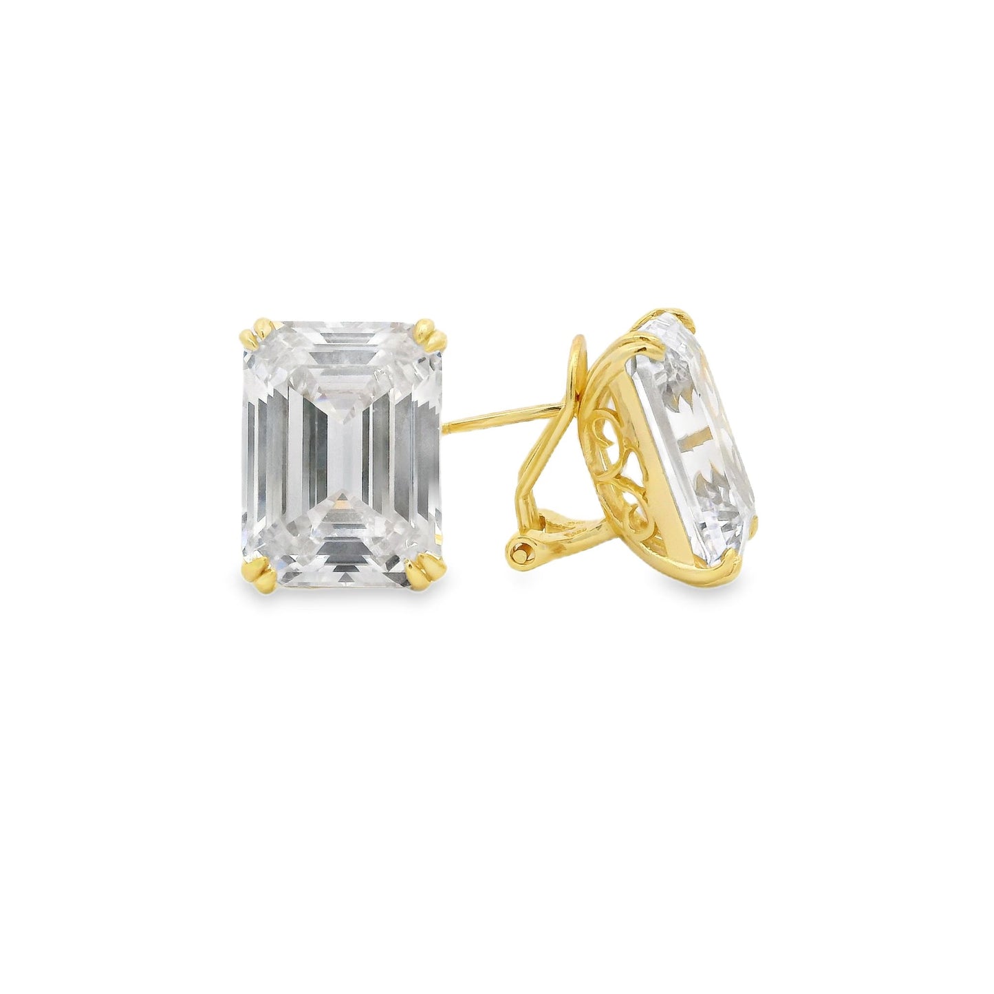 Large Rectangle Omega Back Earring - KE192039