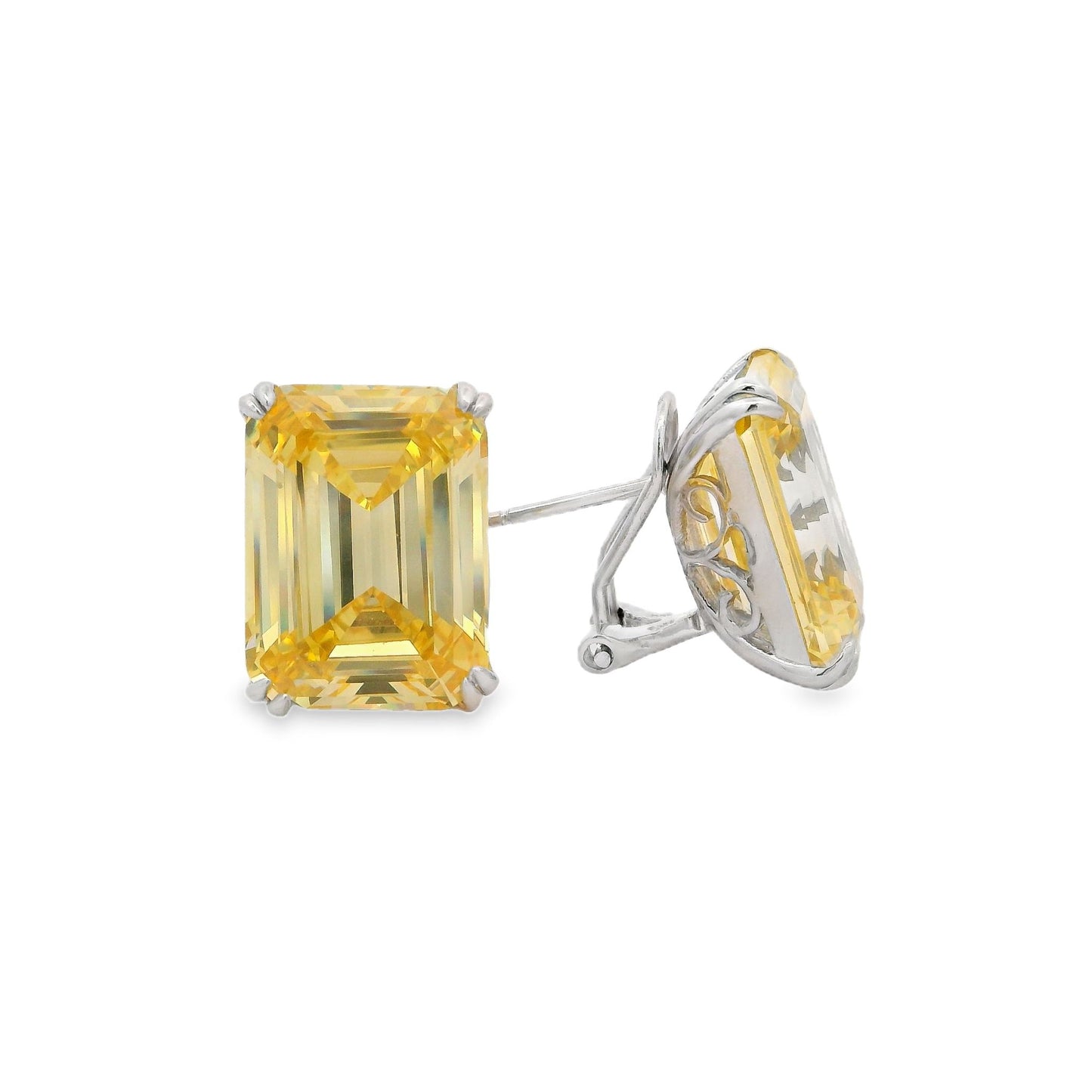 Large Rectangle Omega Back Earring - KE192039