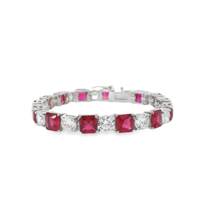 Original Princess Cut & Round Bracelet 7" - KB33092