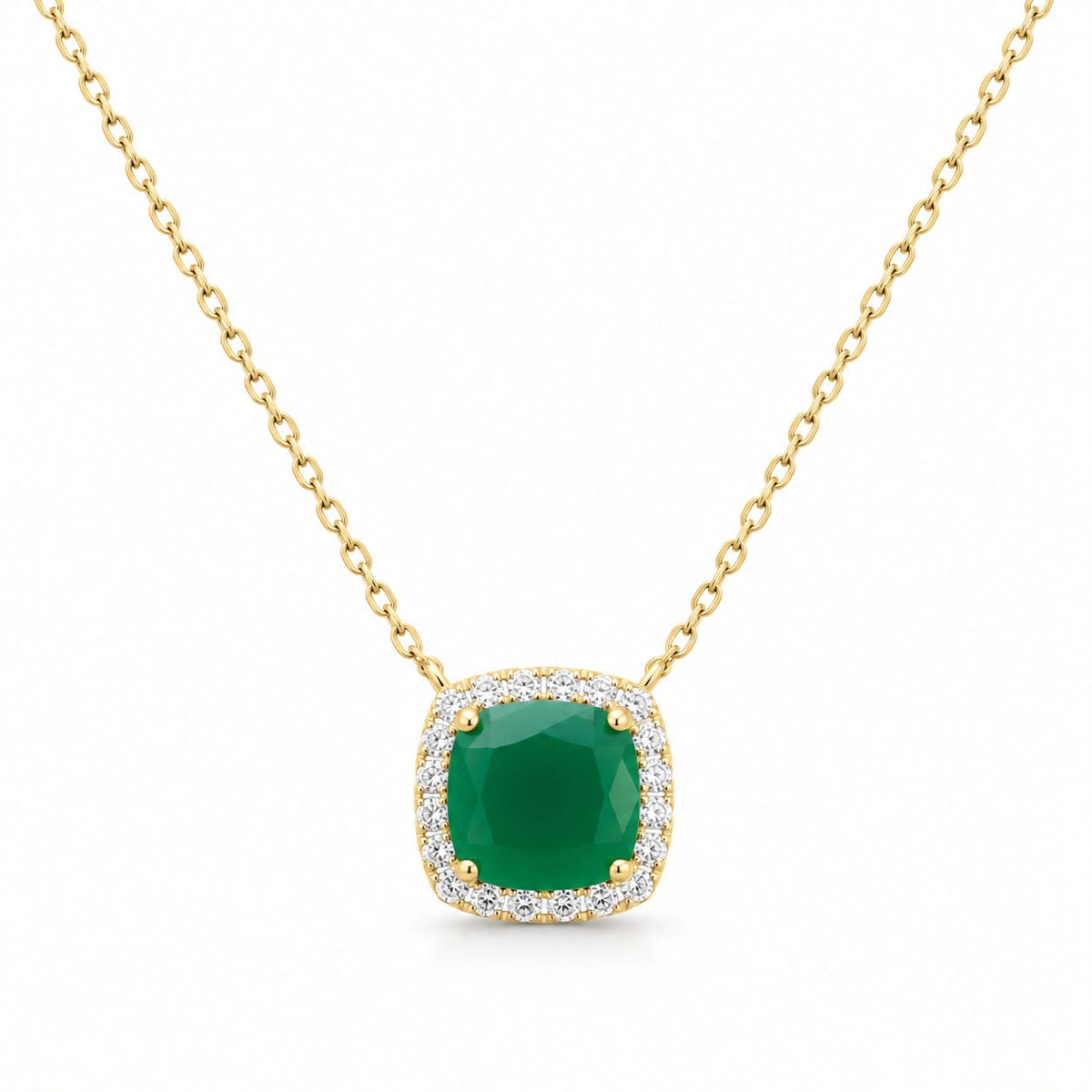 Halo Cushion Necklace 15+3" - PGN29867