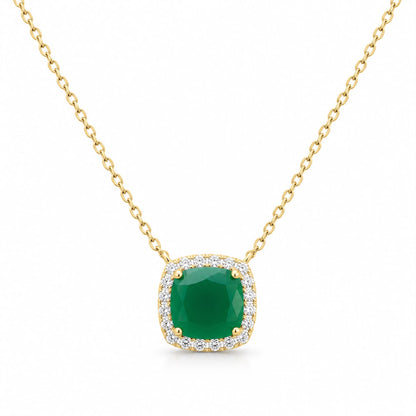 Halo Cushion Necklace 15+3" - PGN29867
