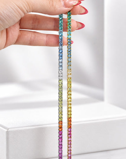 Color CZ 3MM 4prong  Tennis Bracelet - KB33070