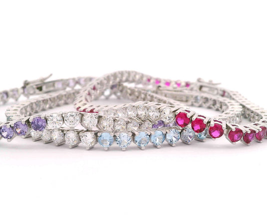 7/7 Pattern 3MM 3prong Tennis Bracelet - KB33064