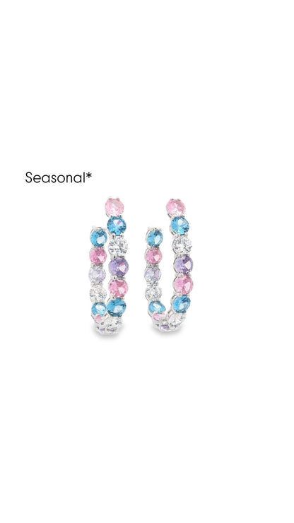 5MM Stone Oval 1.5" Hoop - KE19944
